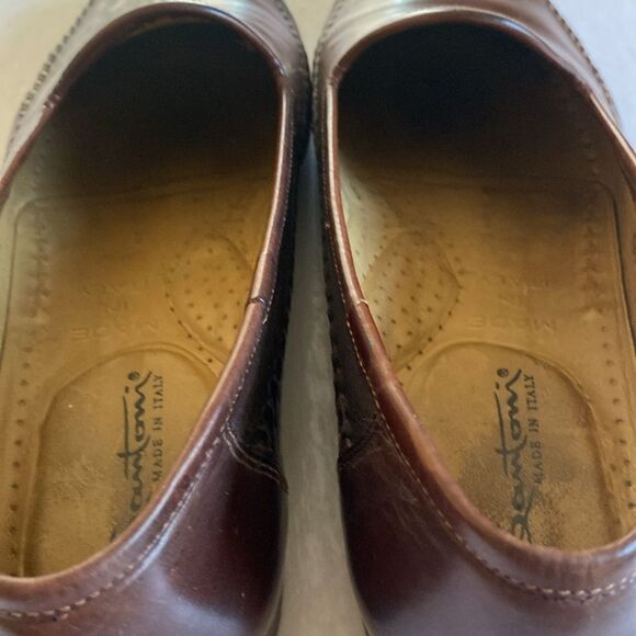Santoni Brown Leather Penny Loafers - Picture 10 of 11
